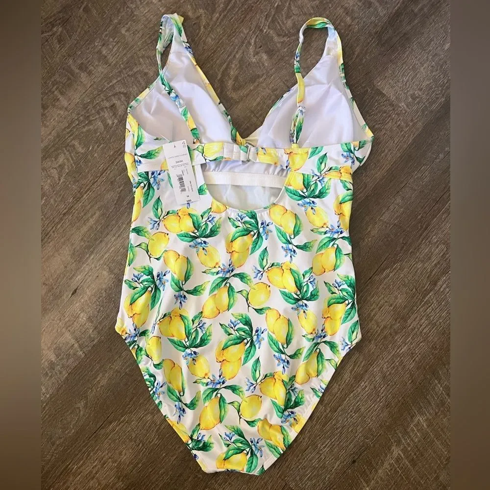 Liz Claiborne Women's Adjustable Lemon One Piece Swimsuit-Size 14